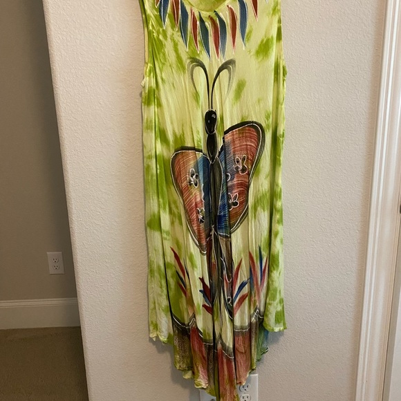 Bawa Canada Butterfly Painted Sleeveless Flowy Dress - Picture 4 of 5